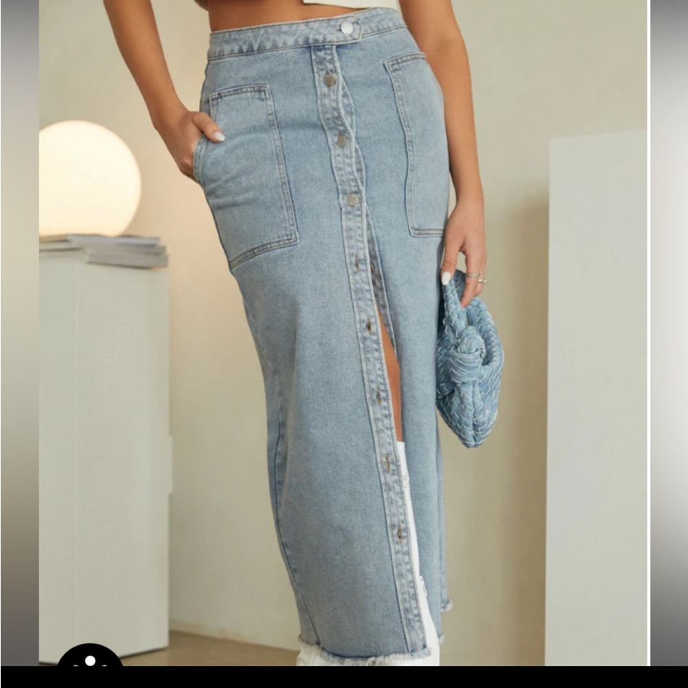 High denim skirt